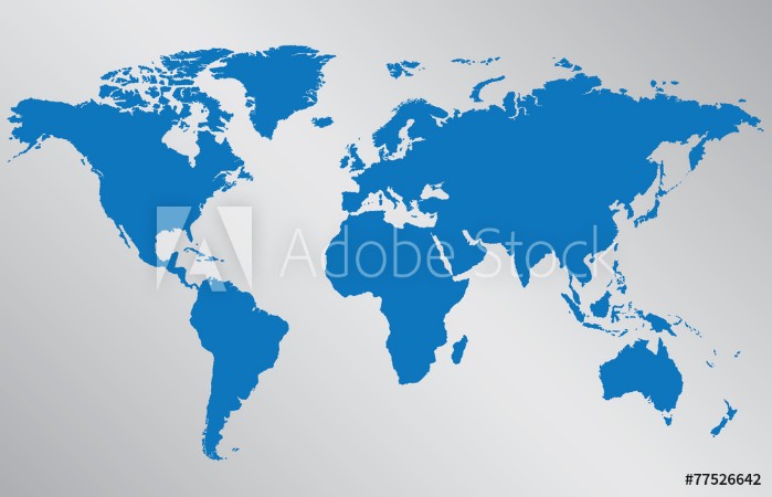 Image de World map illustration on gray background